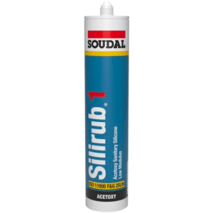 CLEARANCE Soudal Silirub 1 - Acetic curing sanitary silicone