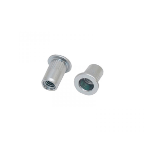 M4 Knurled Flat Rivet Nuts - Steel (Pack of 100)