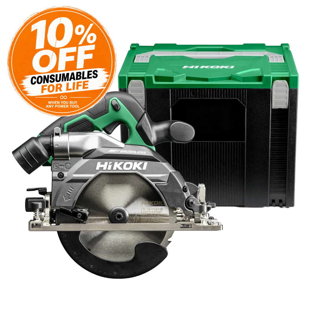 HiKOKI 36 V Brushless 165 mm Circular Saw With 66 mm Cutting Depth – C3606DBW2Z – Body + Case Only