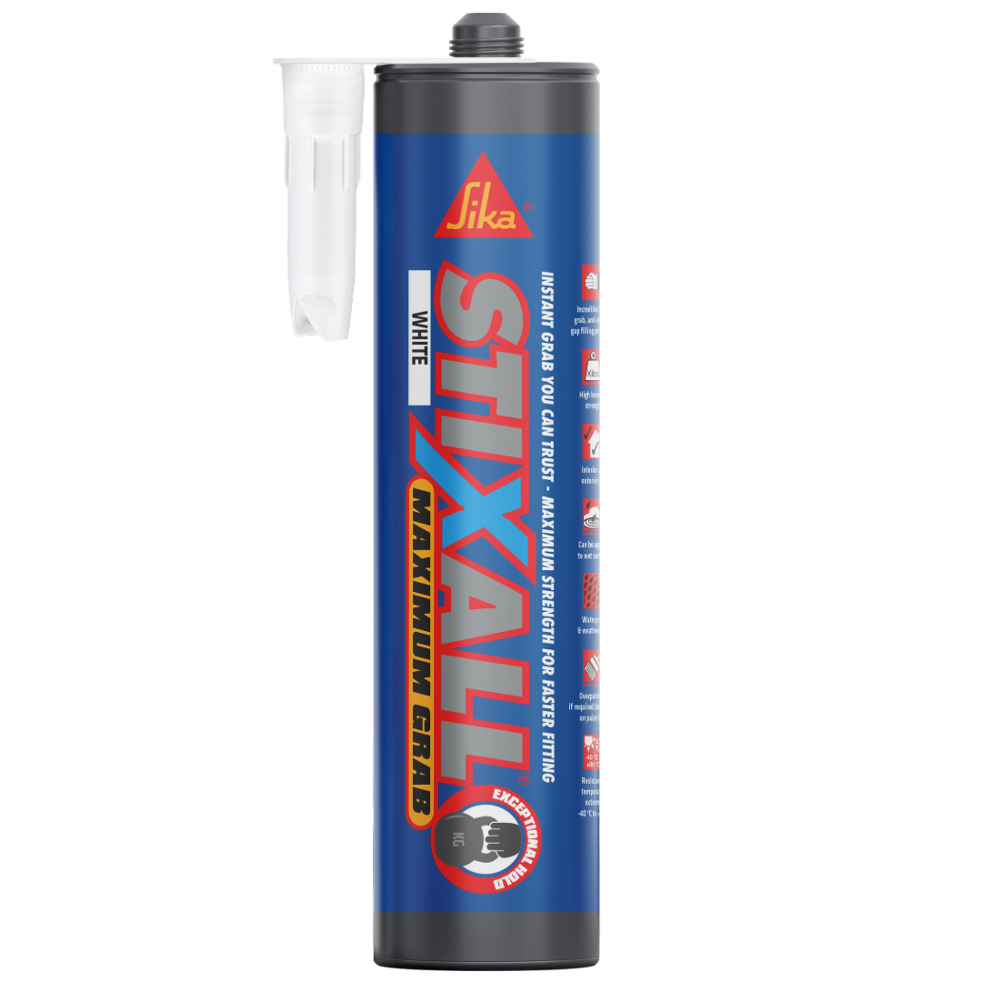 Sika STIXALL Maximum Grab – Ultra high grab building adhesive for interior and exterior use – White – 290ml
